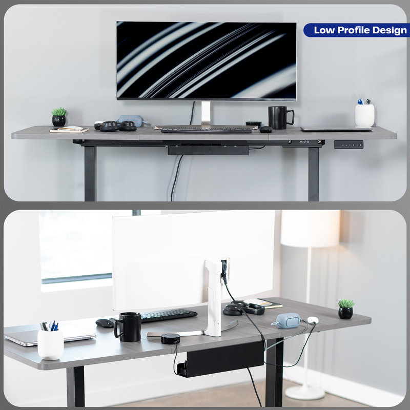 VIVO Black Metal Under Desk Cable Management Tray