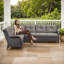 Ensemble de conversation pour patio pour 7 personnes Carolina Wicker avec coussins et foyer-111605572-111605573