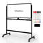 Double-Sided Magnetic Mobile Whiteboard 165cm H x 126cm L-2064529490