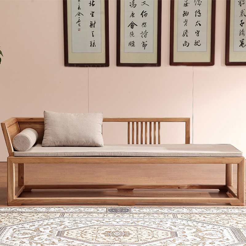 Méridienne simple en bois massif, Orienté à gauche (vu de face)