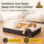 Lit pour chien Braham Jumbo - Mousse à mémoire de forme de 7 po d'épaisseur avec coussin, housse amovible et doublure imperméable