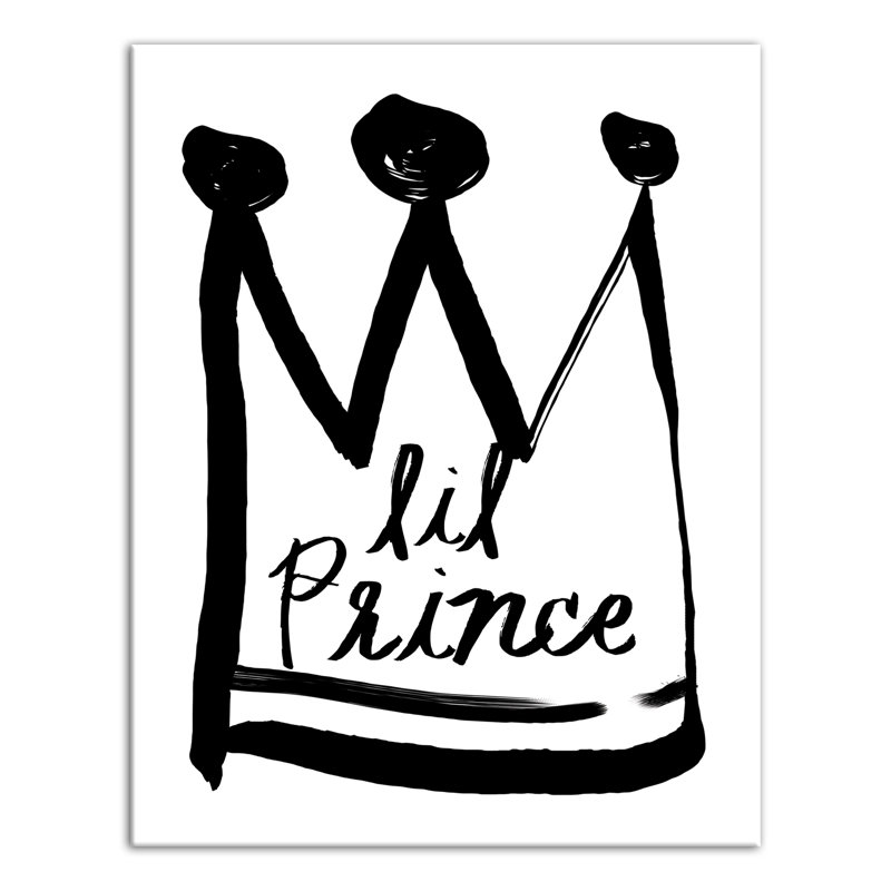 Art sur toile little prince Brewer, H 14 po x l 11 po x P 1,25 po, Noir