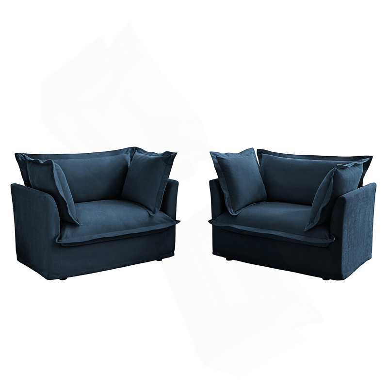 Nickolas Accent Chairs, Blue Chenille