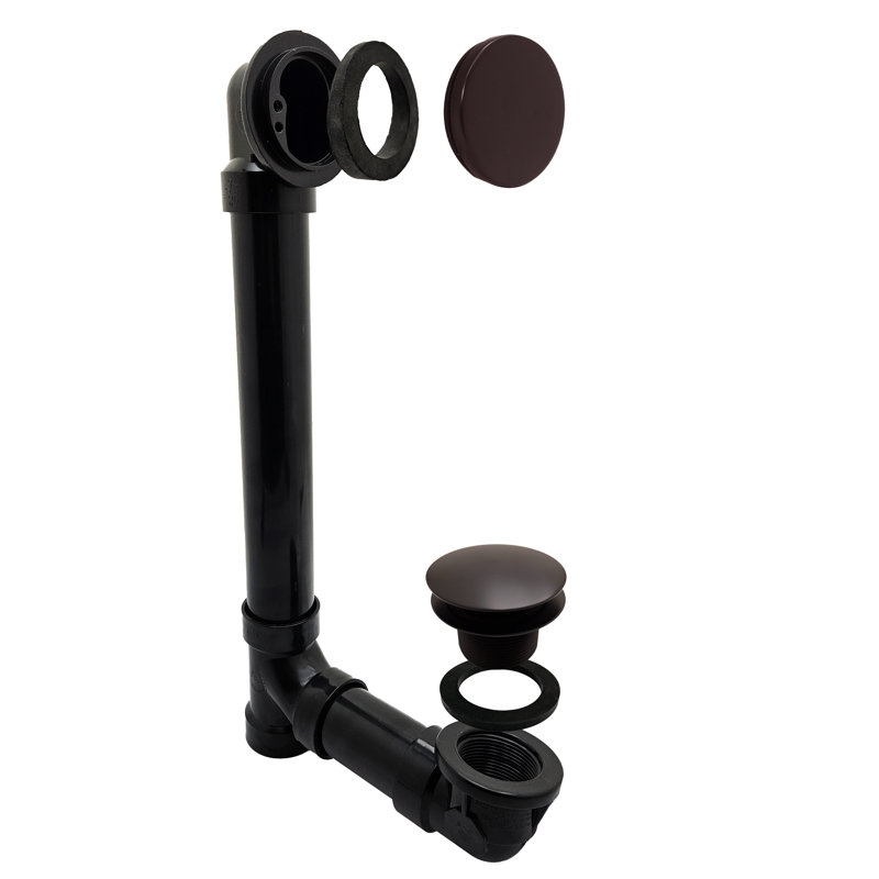 12" & 4" Sch. 40 ABS Tip-Toe Bathtub Leg Drain with No-Hole Overflow, Oil Rubbed Bronze