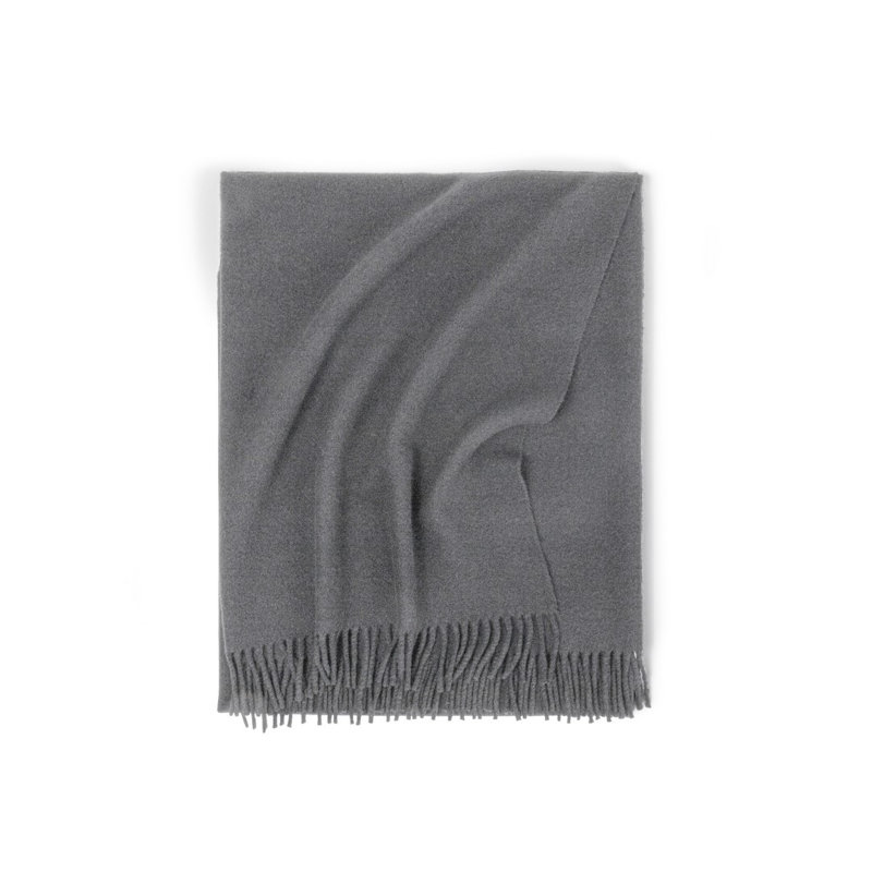 Pure Cashmere Hand Woven Throw Blanket, Anthracite