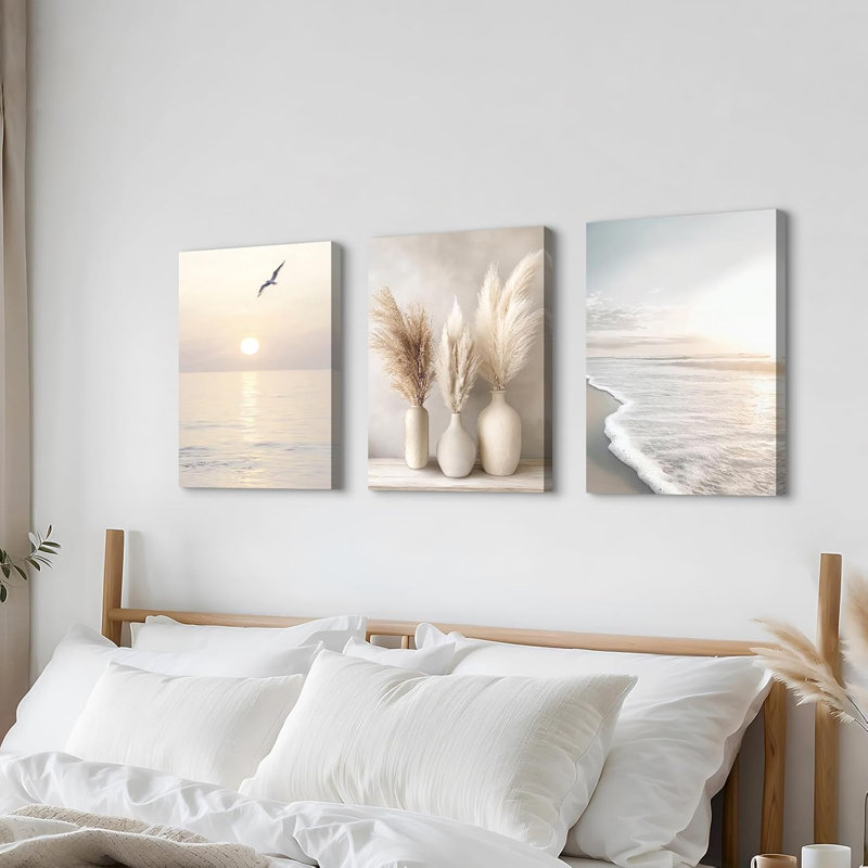 3 Piece Single Picture Frame Wall Art on Canvas