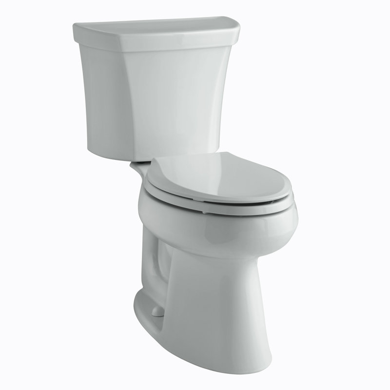 Highline 1.6 GPF Elongated Two-Piece Toilet (Seat Not Included), Ice Gray, Left-Hand