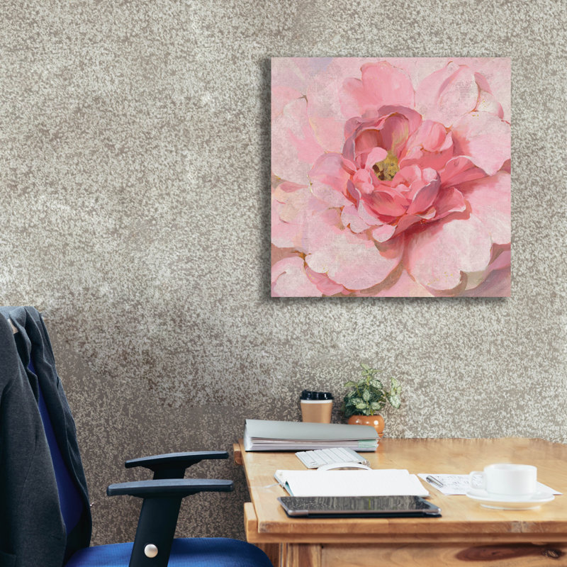 Art mural sur toile Red Barrel Studio «Blush Metallic Peony» par Danhui Nai, H 26 po x l 26 po