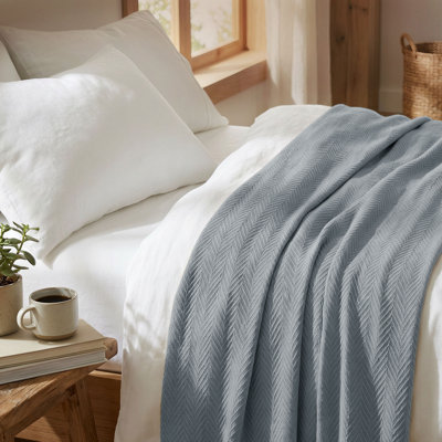 Threadmill 100% Cotton Herringbone Blanket