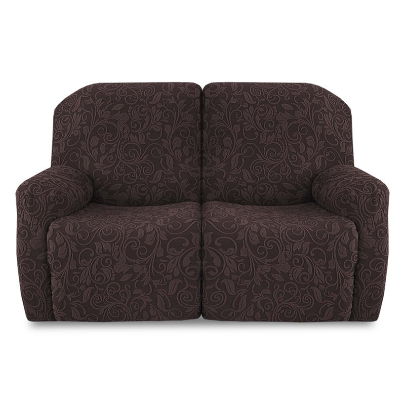 Housse tricotée pour fauteuil inclinable en jacquard, Polyester brun
