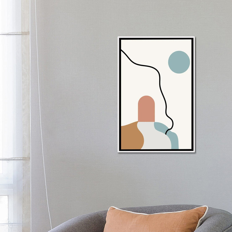 "Boho Terracota Road" par Mambo art studio-impression, Pas de tapis, H 26 po x l 18 po x 1,5 po, Toile blanche encadrée