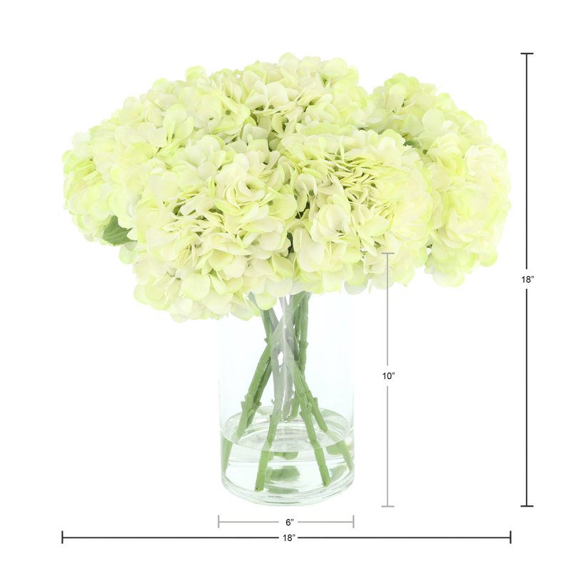 Hydrangeas Arranged in a Glass Vase