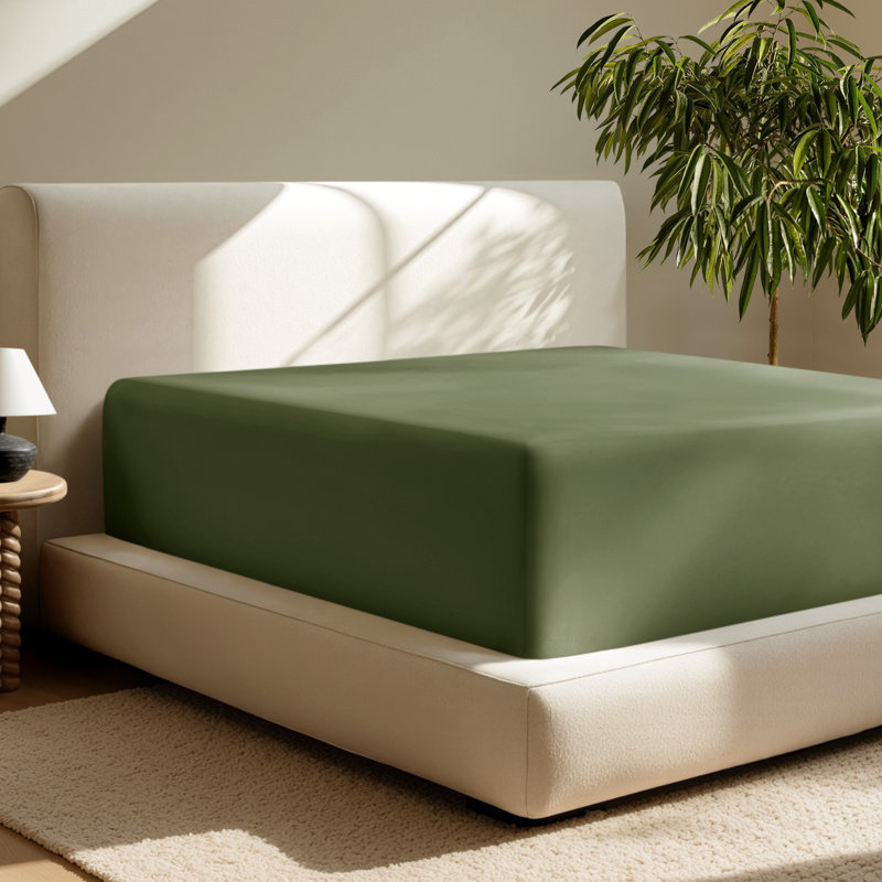 Extra Deep Microfiber Fitted Sheet, King Fitted Sheet, Cypress