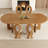 Nut-brown Oval Solid Wood Dining Table-1566994218