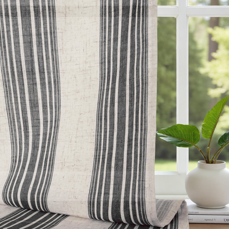 Rideaux semi-transparents avec passe-tringle Chris, Noir, noir, noir, noir, L 52 po x L 84 po