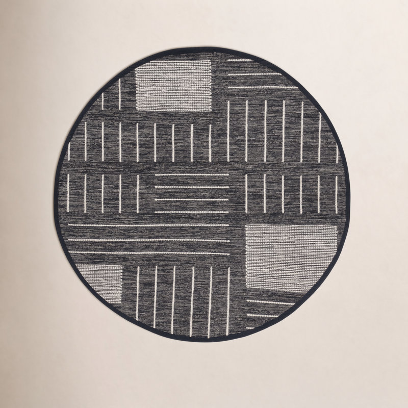 Flore Geometric Indoor Rug, Round 6'