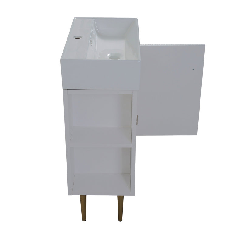Base de meuble-lavabo 21,6 po seulement, tablette ouverte à gauche, blanc GF-24V06-21WHL
