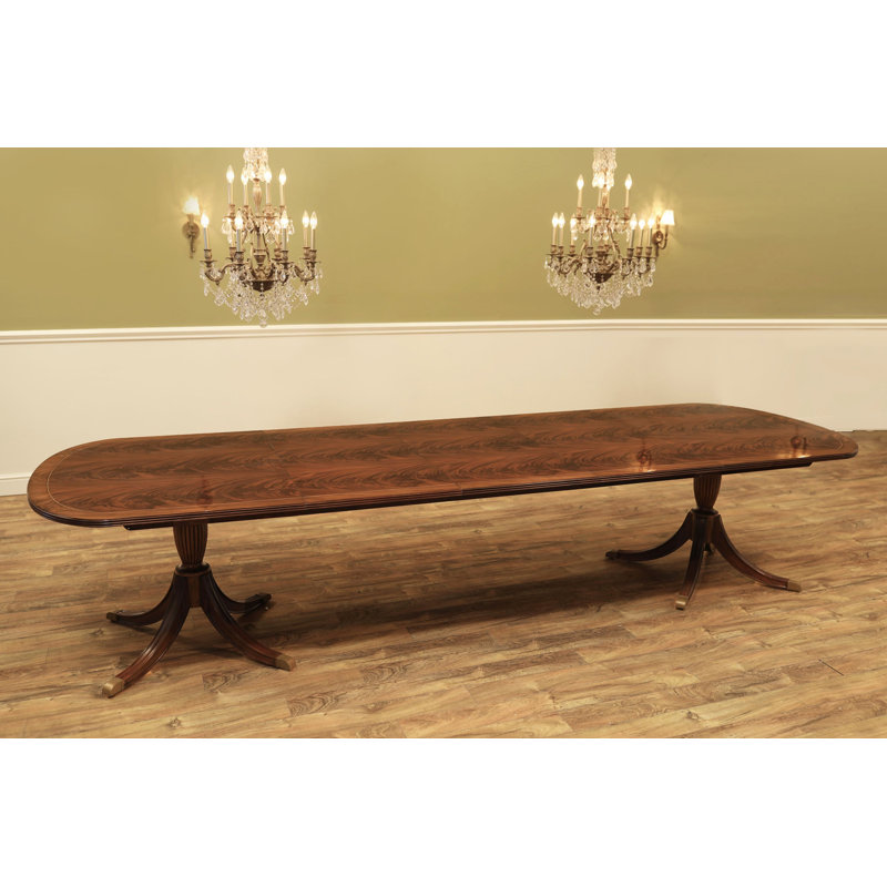 Mahogany Wood Dining Table, Dark Walnut