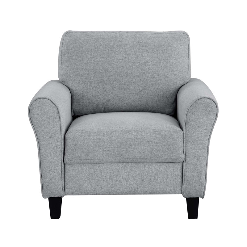 Coussin attaché avec accoudoirs arrondis Modern, Gris foncé