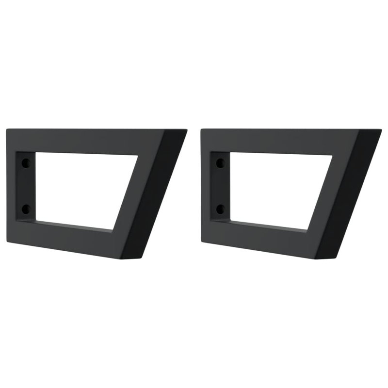  Shelf Brackets For Washbasin 2 Pcs Black Trapezium Steel, 7.9" H x 7.9" W x 17.7" D, Black