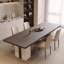 Table de salle à manger rectangulaire foncée brun foncé-1414100832