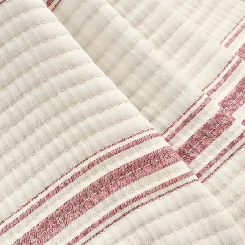Jeté 100% coton Westridge, Rouge / blanc