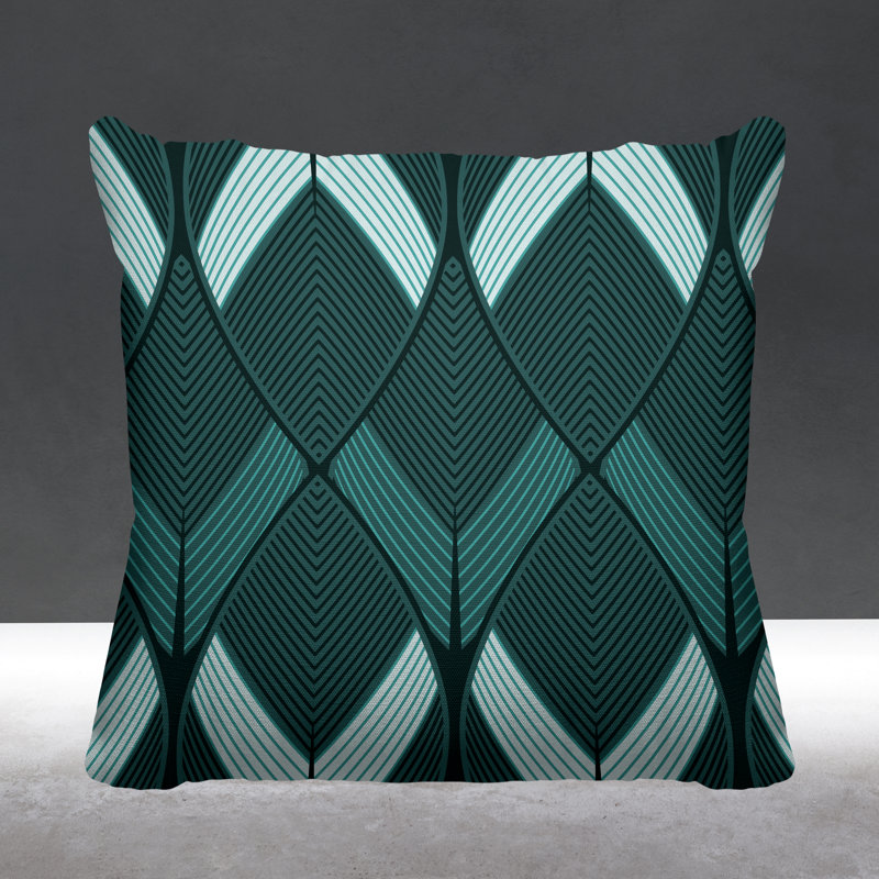 Coussin décoratif intérieur / extérieur Nora, L 19 po x H 19 po, Émeraude