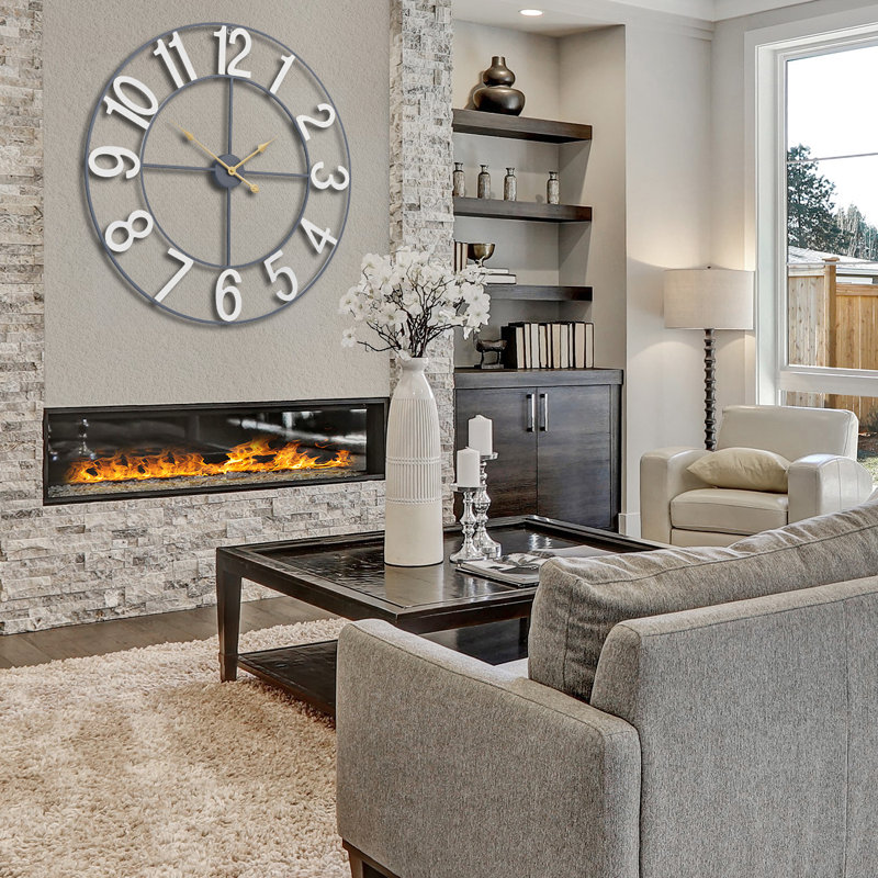 Grande horloge murale 32 po, Blanc