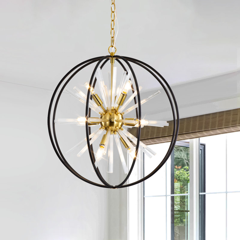 12-Light Globe Modern Crystal Chandelier For Entrance Stairwell/Bedroom/Dining Room/Living Room/Hallway, Gold