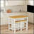 3 PCS Dining Table Set Rustic Retro Breakfast Table Dining Stools Rubber Wood for 2