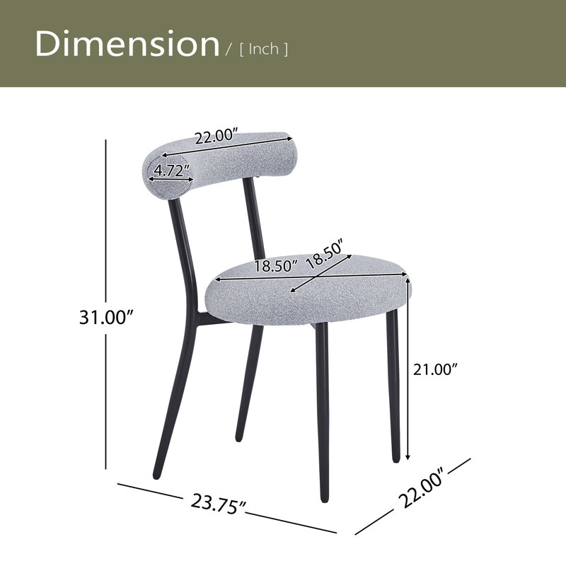 Chaise de salle à manger (ensemble de 2), Gris