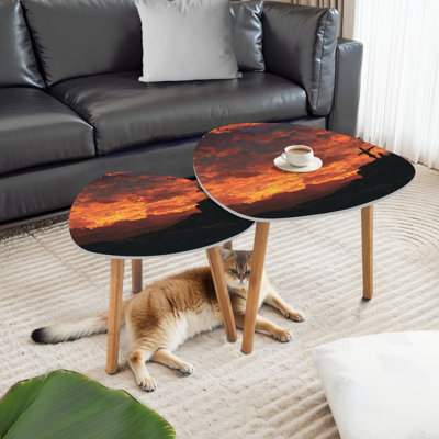 Ensemble de 2 tables basses gigognes Triangle
