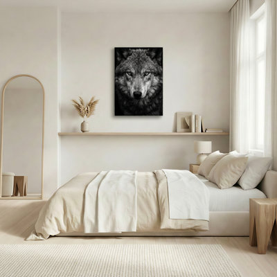 Ensemble de 1 tableau sur toile représentant un loup