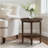 Philippe Round End Table with Shelf Brown