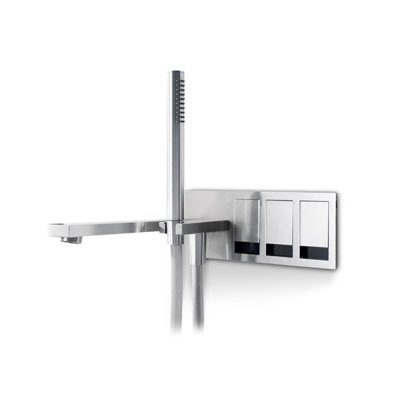 Acquaco Linki Tek Wall Mount Four-Hole Bathtub Faucet with Hand Shower with 8-3/8'' Spout Reach