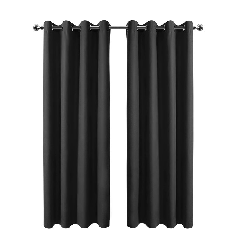 2 Pieces Thickened Blackout Curtains For Indoor And Outdoor Use, 34" W x 45" L, Black