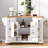 Kitchen Island With Drop Leaf, Power Outlet, 6 Deep Drawers, And 4 Door Shelves On Wheels For Flexible Storage And Workspace.-279622636