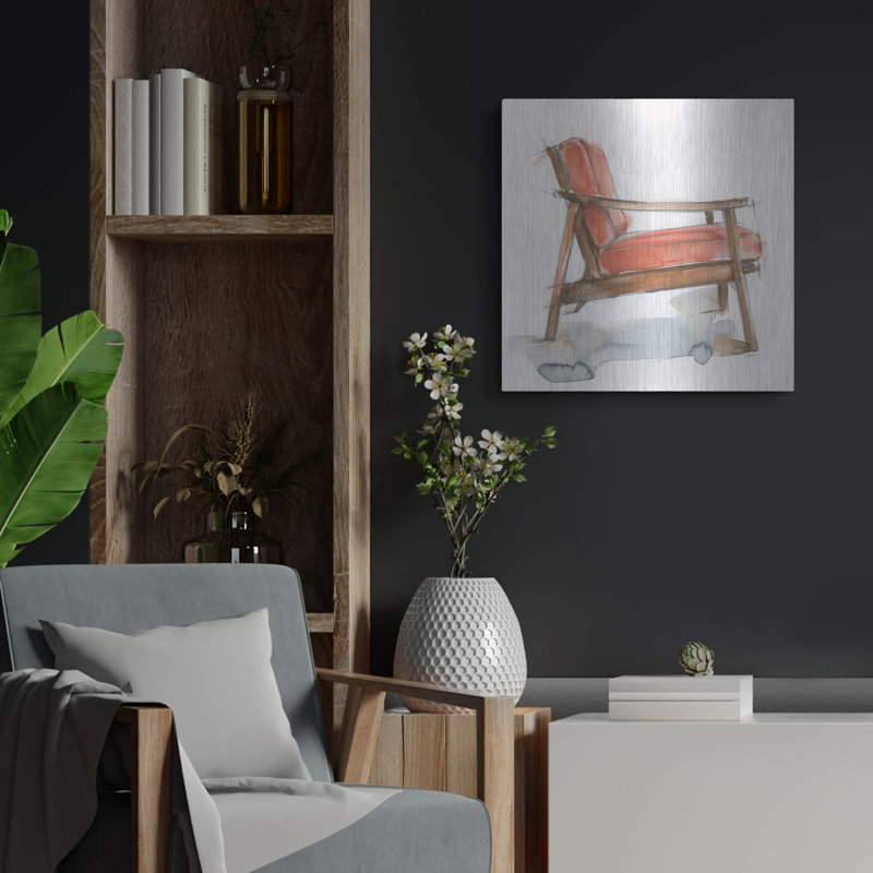  «Retro Comfort 3» par Ethan Harper, art mural en métal, 24 po x 24 po, H 24 po x l 24 po