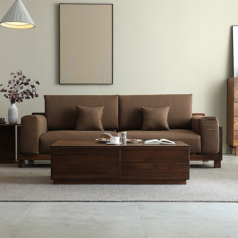 Simple modern rectangular storage coffee table, 24.57" H x 55.12" L x 27.56" W