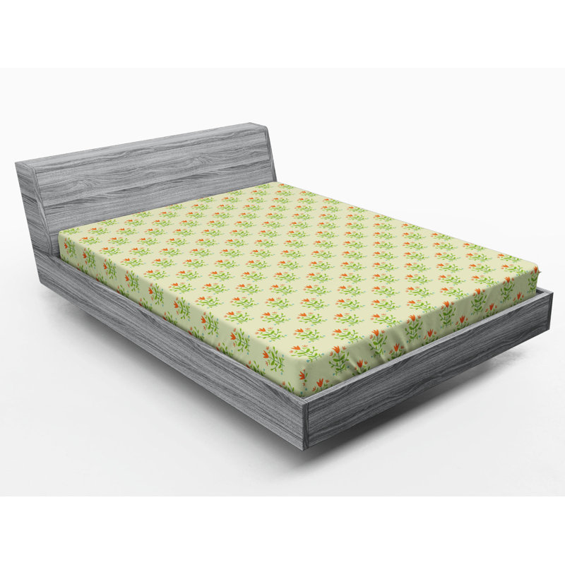 Microfiber Floral Fitted Sheet, Full Fitted Sheet