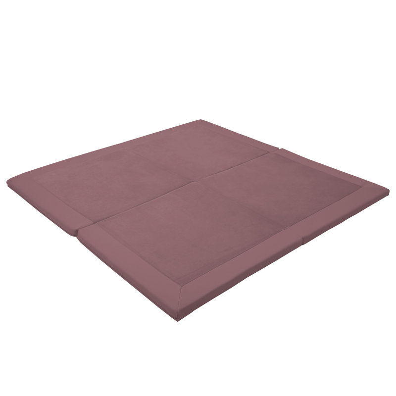 Two-Texture Space Saver 4-Fold Toddler Activity Mat, Mauve