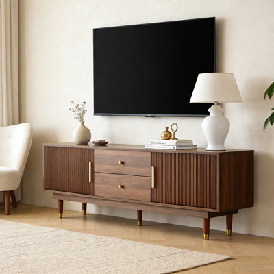 Medieval Modern Style Tv Cabinet, 78.7''entertainment Center, With Drawers And Storage Cabinets For Media Control,for Living Rooms,walnut