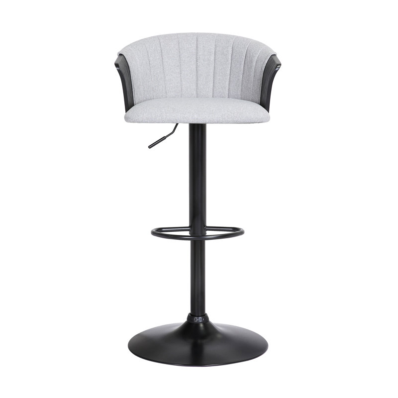 Tabouret de bar rotatif Jerahmy, Gris clair / noir