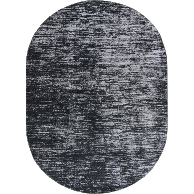 Ikhasa Chenille Abstract Indoor Rug, Oval 7'6" x 10'6"