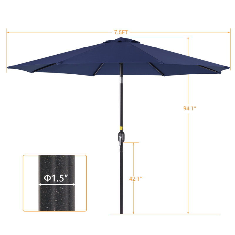 Grand parasol de marché pour terrasse 9 pi, Marine