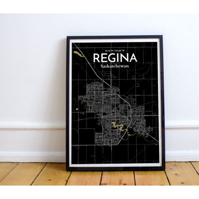 Regina City Map - No Frame Print