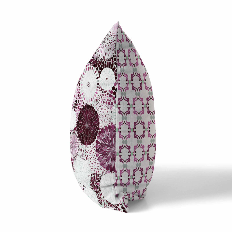 16" Square Pink and Purple Faux Suede Throw Pillow