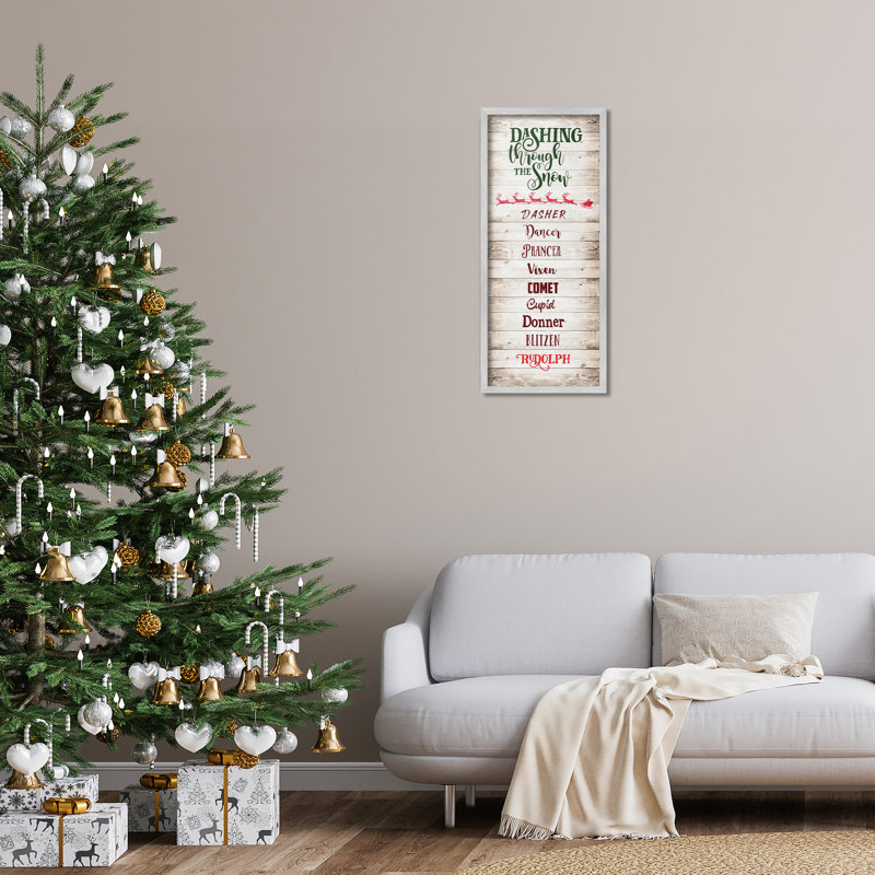 «Rustic Santa's Reindeer», art mural sur toile par Amanda Murray, 13 x 30, Estampe numérique Farmhouse