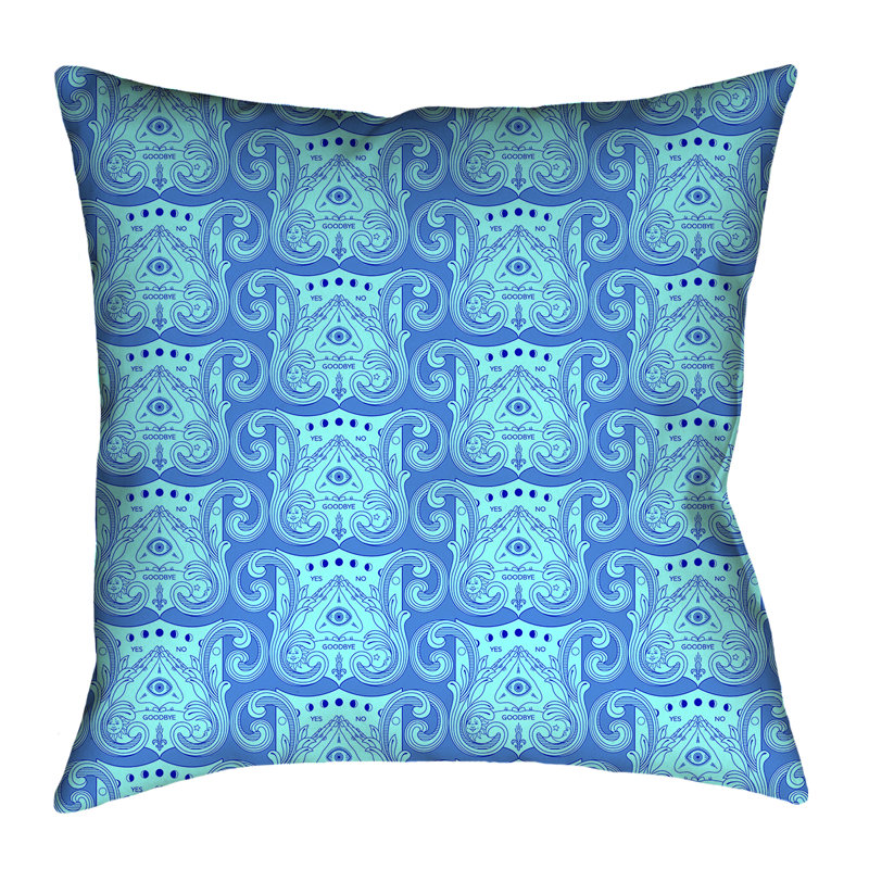 Housse de coussin Katelyn Elizabeth, 14 po x 14 po, Polyester sergé, Bleu et pastel