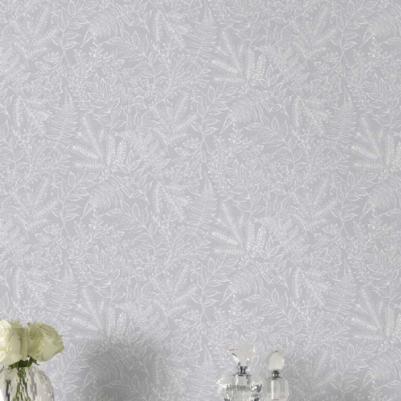 Metallic Trail Leaf 10m x 52cm Wallpaper Roll
